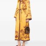 chemisier lungo con cintura in giallo ALEMAIS - donna 