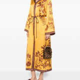 chemisier lungo con cintura in giallo ALEMAIS - donna 