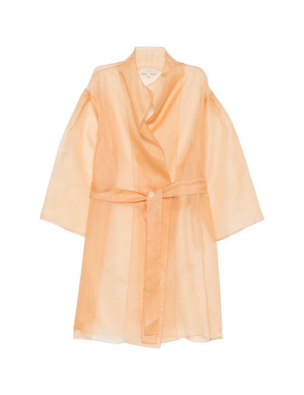 Abito semi-trasparente con cintura in arancione Antonelli - donna 