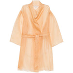 Abito semi-trasparente con cintura in arancione Antonelli - donna 