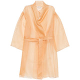 Abito semi-trasparente con cintura in arancione Antonelli - donna 