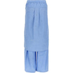 Pantaloni con applicazioni di cristalli in blu 