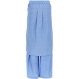 Pantaloni con applicazioni di cristalli in blu 