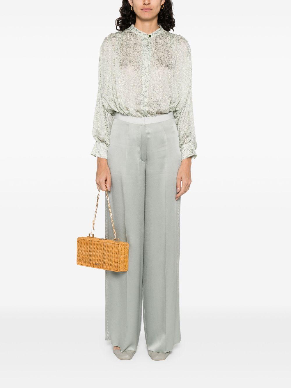 Pantaloni dritti con finitura satinata in grigio chiaro Forte Forte - donna 