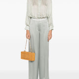 Pantaloni dritti con finitura satinata in grigio chiaro Forte Forte - donna 