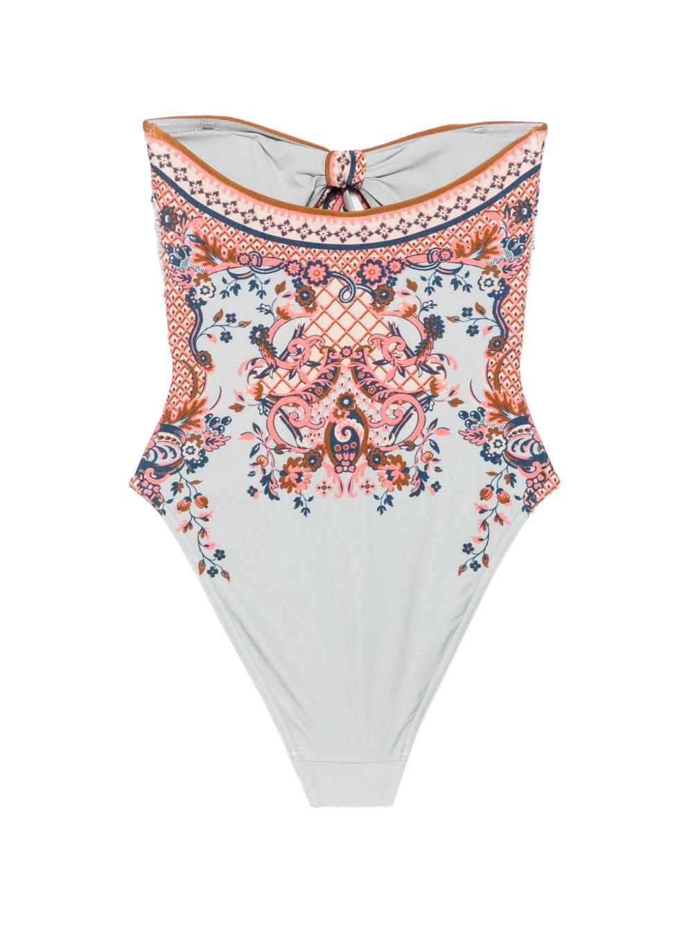 Costume intero con stampa floreale Aster multicolore 