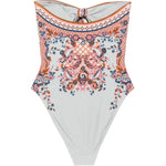 Costume intero con stampa floreale Aster multicolore 