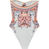 Costume intero con stampa floreale Aster multicolore 