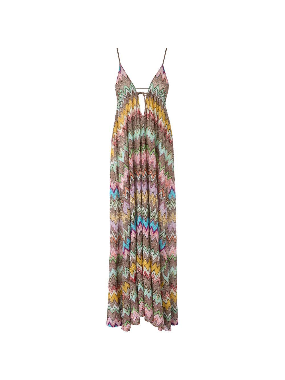 Abito maxi con motivo a zigzag multicolore Missoni - donna 