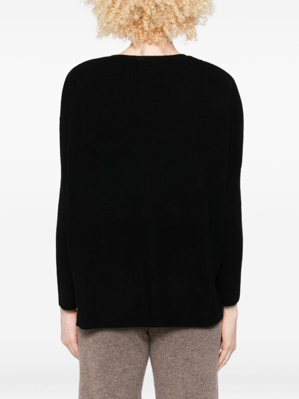 Maglione con scollo a V in nero Gotha - donna 