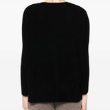 Maglione con scollo a V in nero Gotha - donna 
