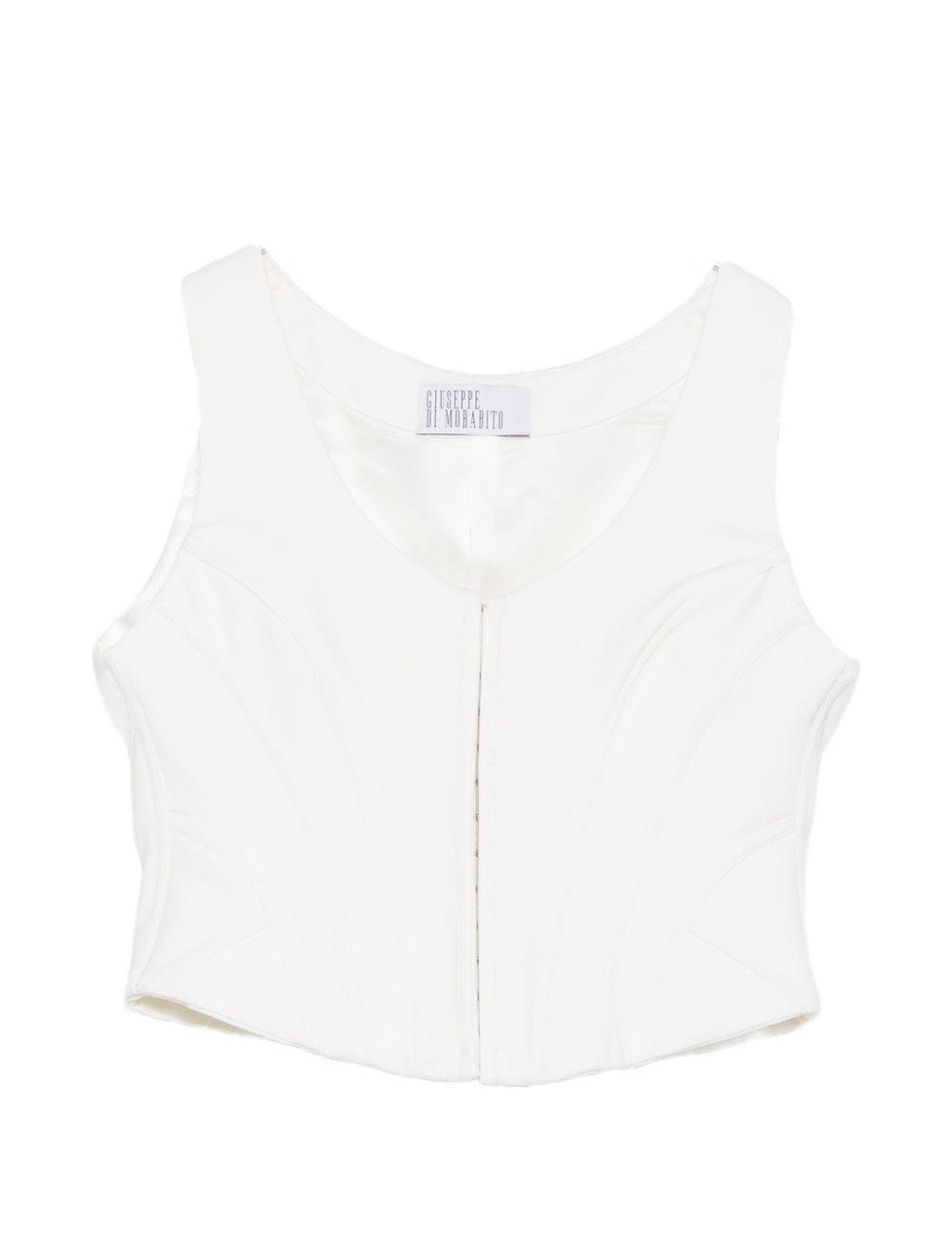 Top con scollo a v in bianco Giuseppe di morabito - donna 