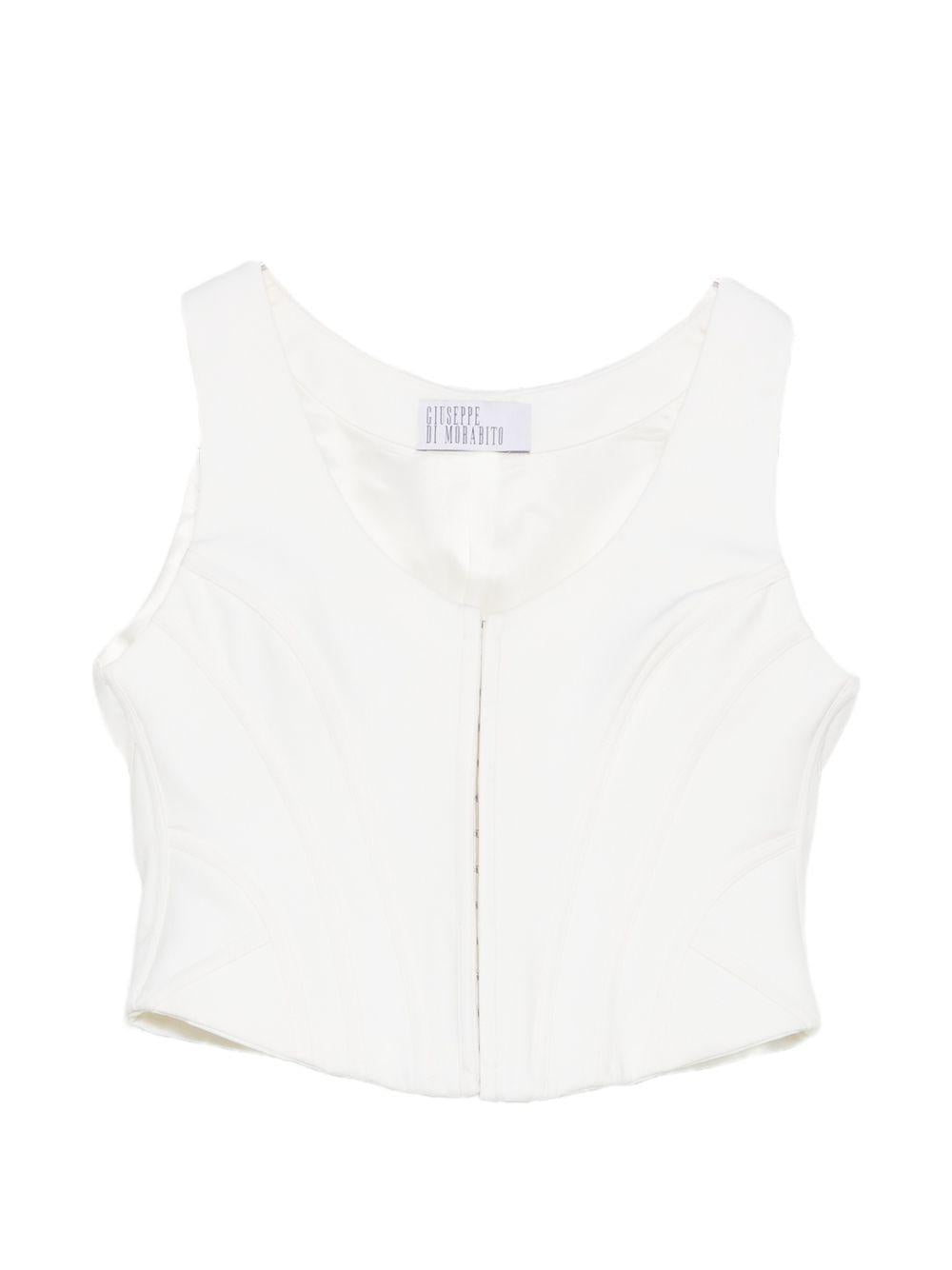 Top con scollo a v in bianco Giuseppe di morabito - donna 