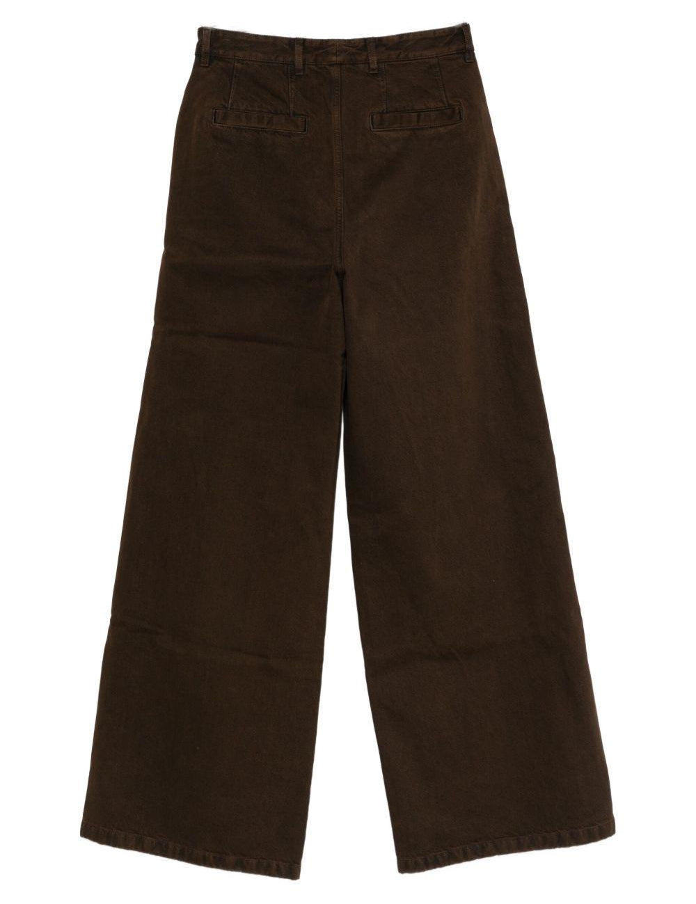 Pantaloni dritti con pannelli di velluto in marrone Dries van noten - donna 