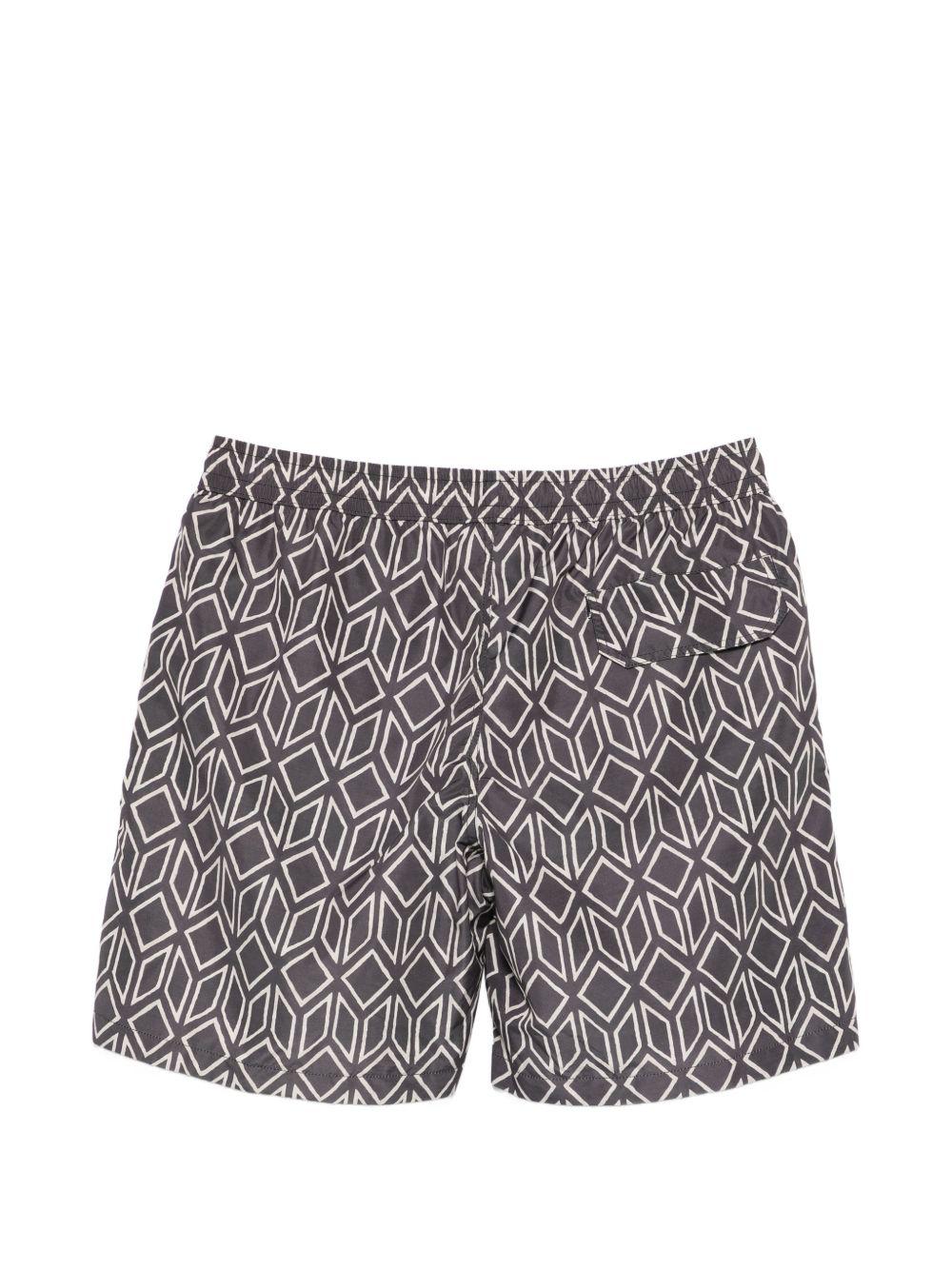 Pantaloncini da bagno con motivo geometrico in grigio Eleventy - uomo 