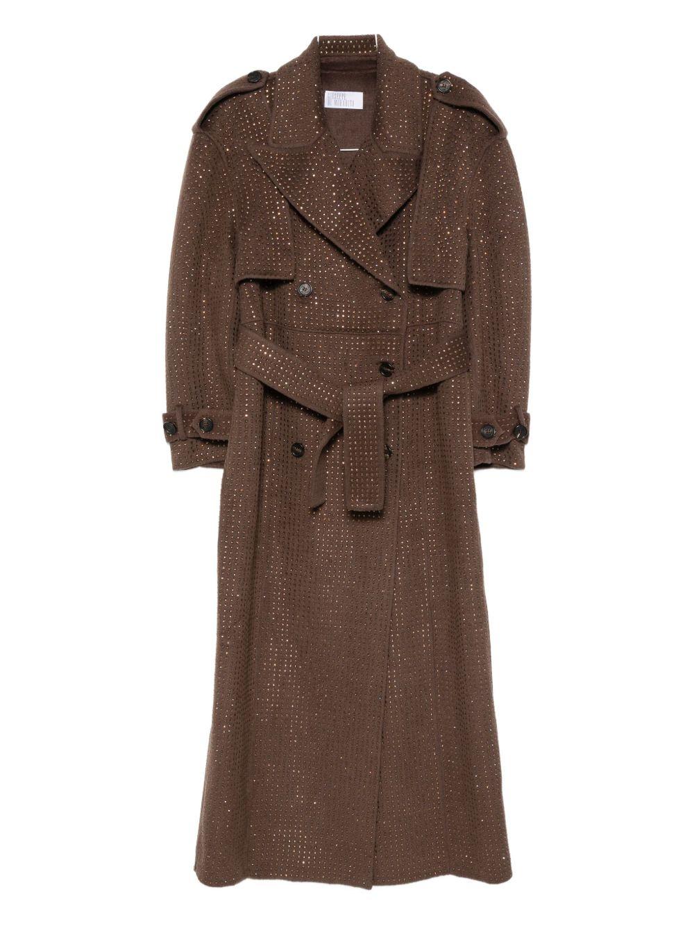 Trench doppiopetto con decorazione in marrone Giuseppe Di Morabito - donna 