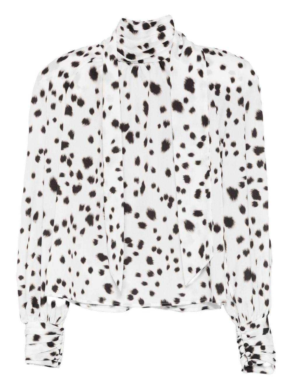 Blusa con motivo dalmata in nero e biancoRowen rose - donna 