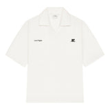 Polo con logo in bianco Courrèges - donna 