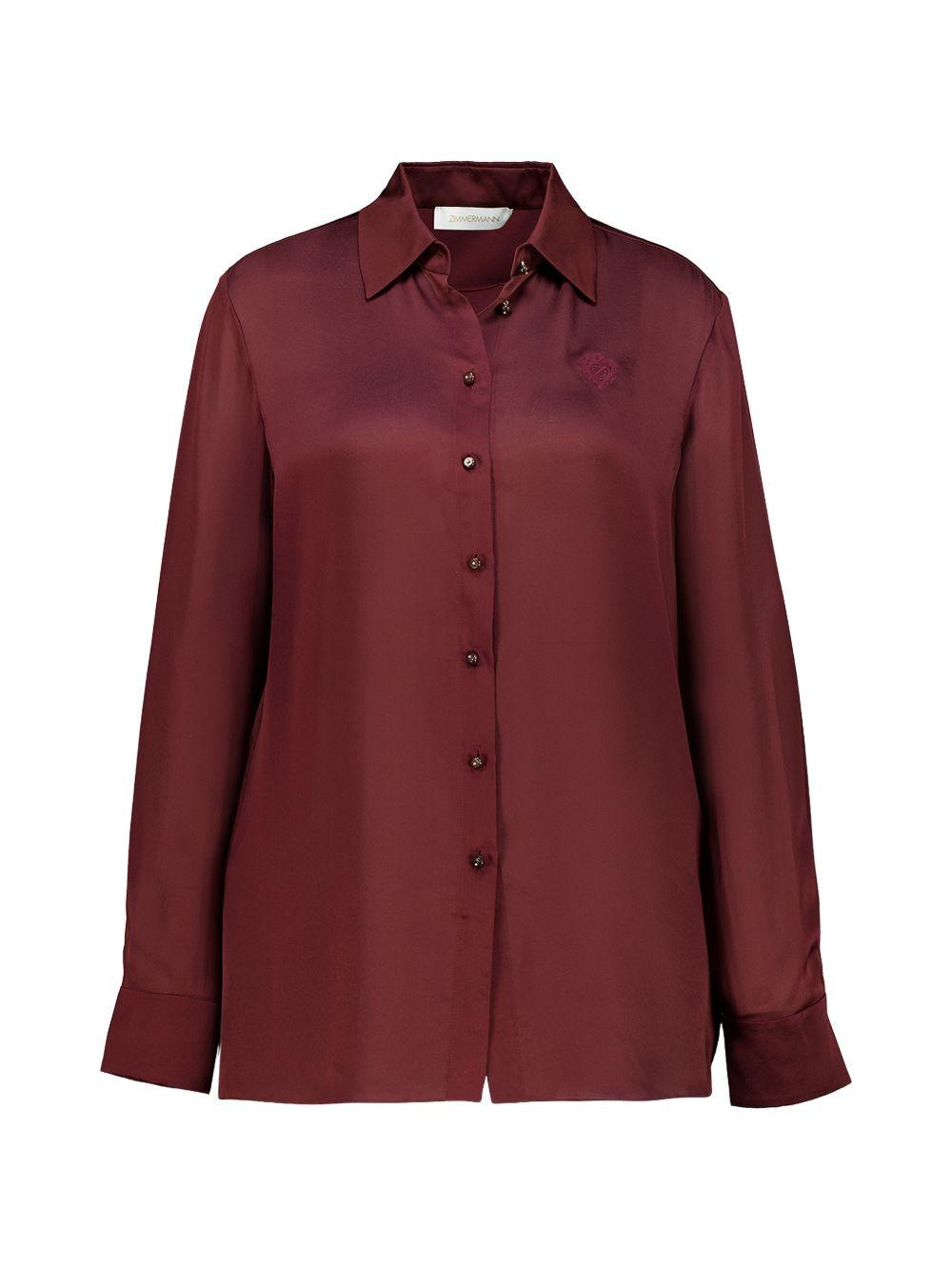 Camicia Luna con ricamoin bordeaux Zimmermann - donna 