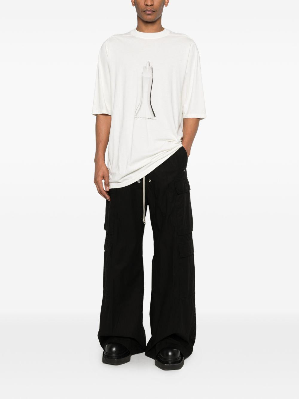 Pantaloni cargo con vita elasticizzata in nero Rick owens drkshdw - uomo 