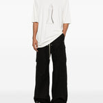 Pantaloni cargo con vita elasticizzata in nero Rick owens drkshdw - uomo 
