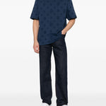 T-shirt con logo in blu Casablanca - uomo 