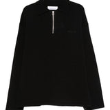 Polo con zip a maniche lunghe in nero Oamc peacemaker - uomo 