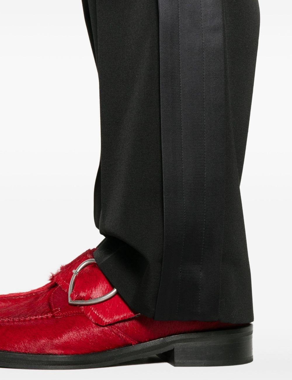 Pantaloni plissé con righe laterali in nero Casablanca - uomo 