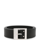 Cintura in pelle nera con fibbia 