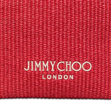 Clutch con logo stampato in rafia in rosso Jimmy choo - donna 