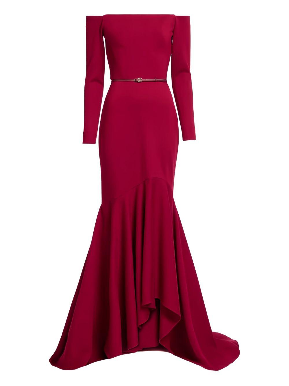 Abito lungo con spalle scoperte in rosso Elie Saab - donna 