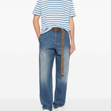 T-shirt a righe in blu e bianco Junya watanabe - uomo 