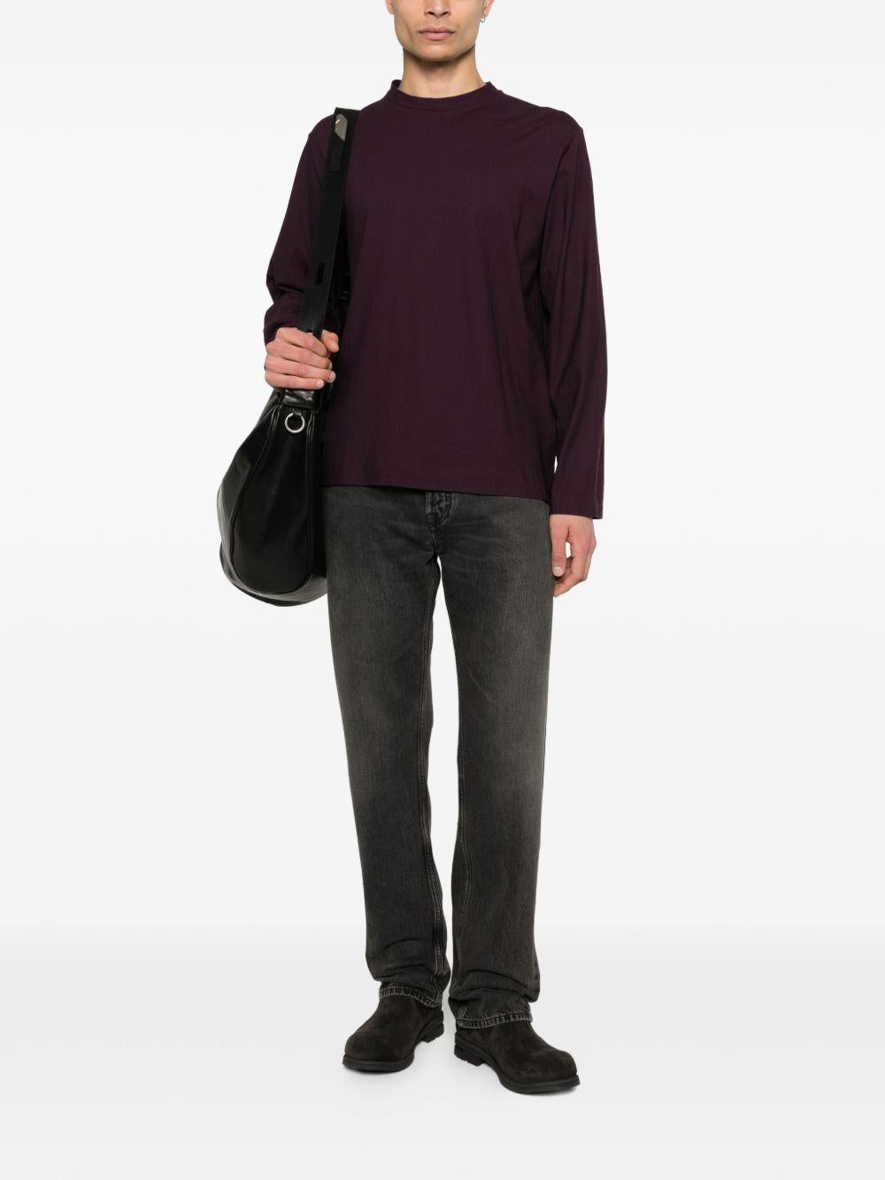 T-shirt a coste in viola Our legacy - uomo 