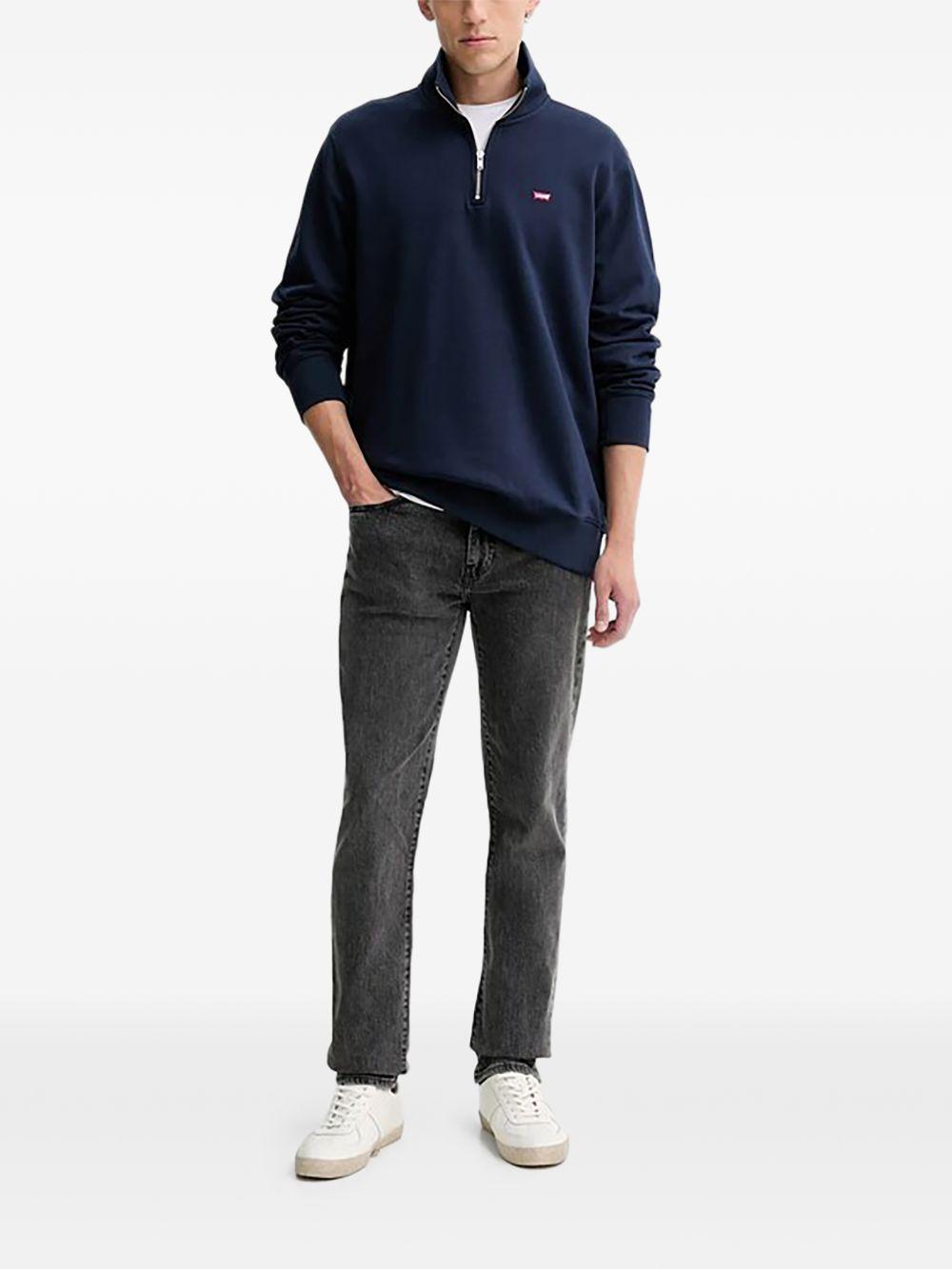 Felpa con zip in blu Levi's - uomo 