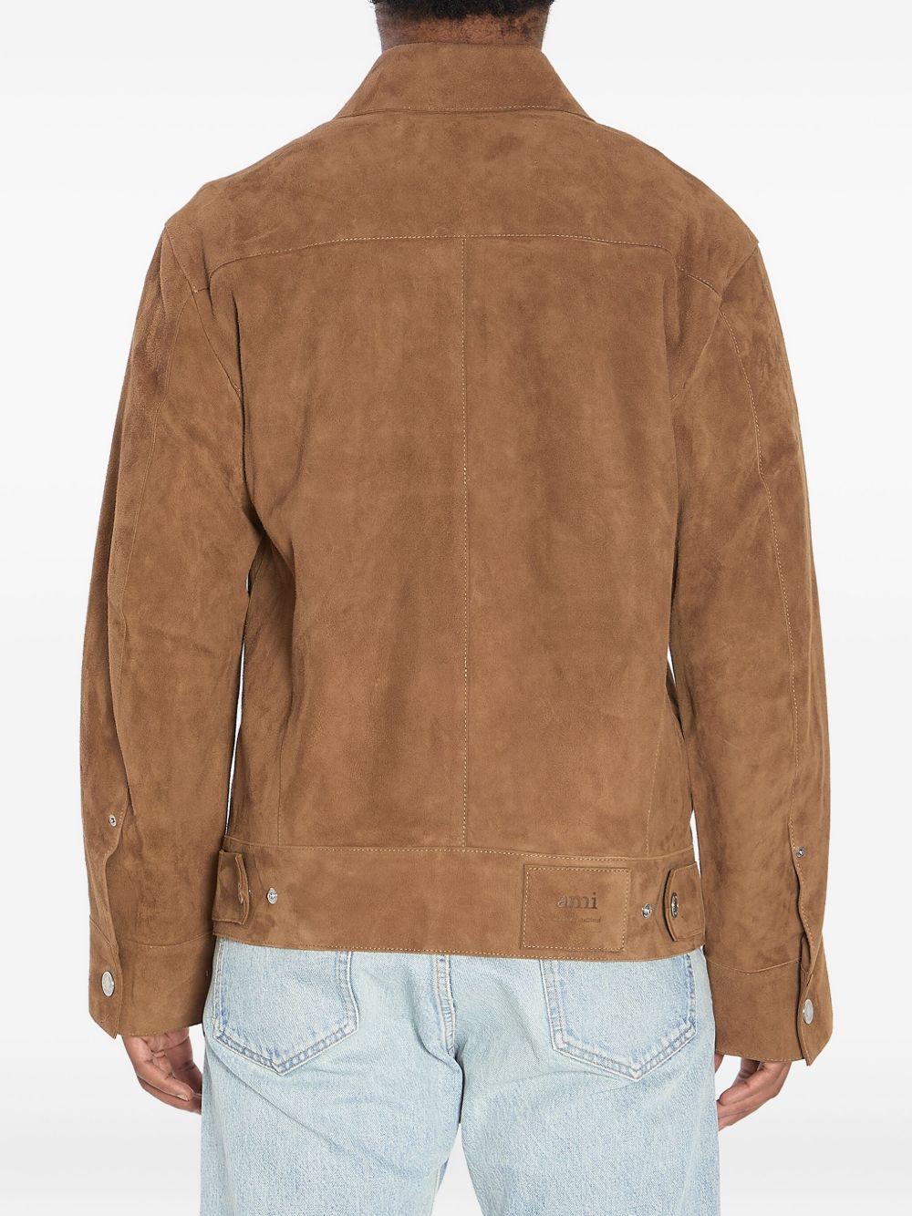 Giacca in suede marrone Ami Paris - uomo 