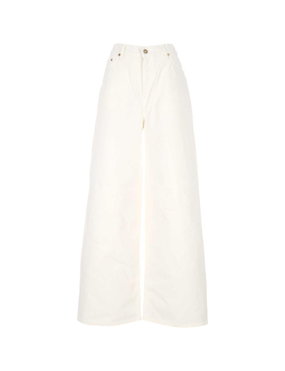 Jeans a gamba ampia in bianco Golden goose - donna 