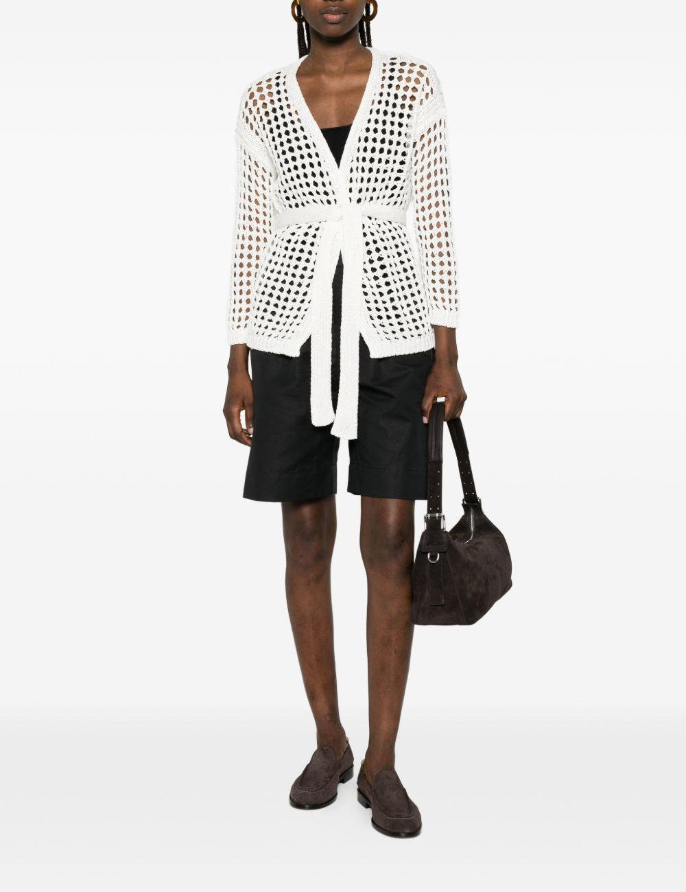 Cardigan a portafoglio Gelo in cotone in bianco Maxmara - donna 