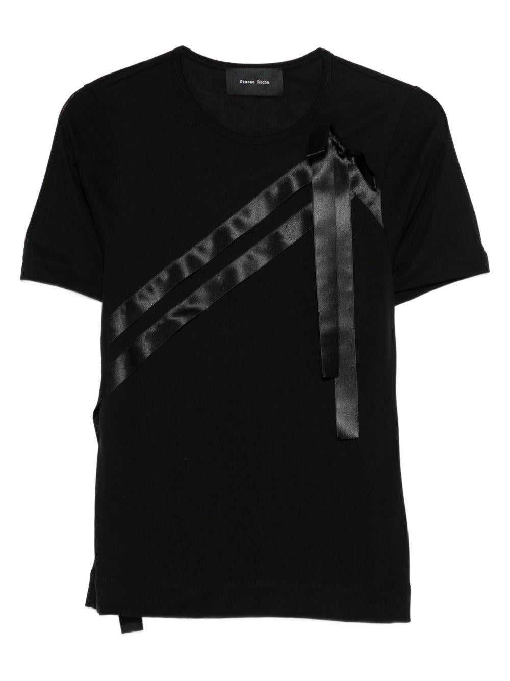 T-shirt con fiocco in nero Simone Rocha - donna 