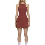 Aboito sportivo con shorts in rosso mattone Adidas by stella MC Cartney - donna 