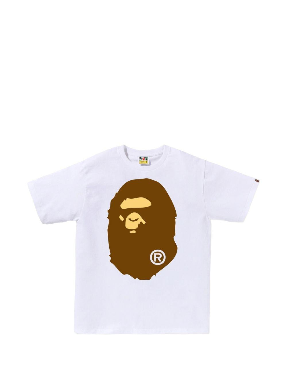T-shirt con stampa in bianco A BATHING APE - uomo 