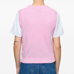 Gilet in maglia con grafica in rosa Ganni - donna 
