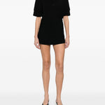T-shirt polo con logo e toppa in nero Courrèges - donna 