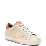 Sneakers super-star con stampa animalier in beige Golden goose - donna 