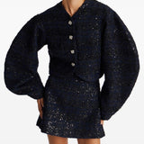 Giacca con paillettes in blu Rotate - donna 