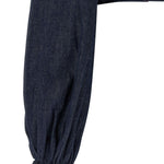 Top con volant Aster in blu 