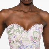Top con stampa floreale e bordo in pizzo in rosa Charo ruiz ibiza 1989 - donna 