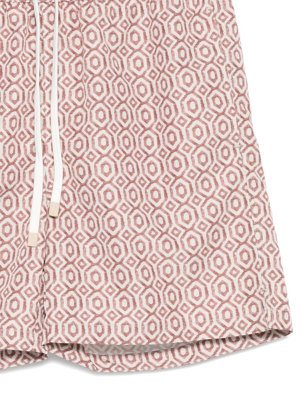 Pantaloncini da bagno con motivo geometrico in beige Eleventy - uomo 
