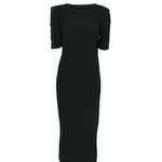 Abito con spalline e design plissettato in nero 