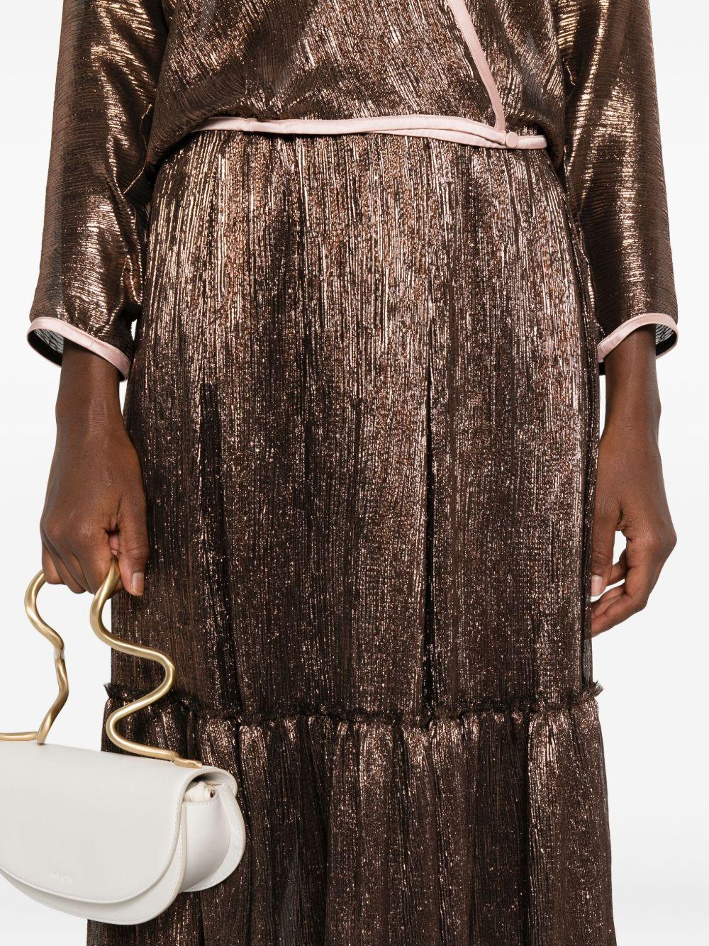 Gonna plissettata effetto metallizzato in marrone Forte forte - donna 