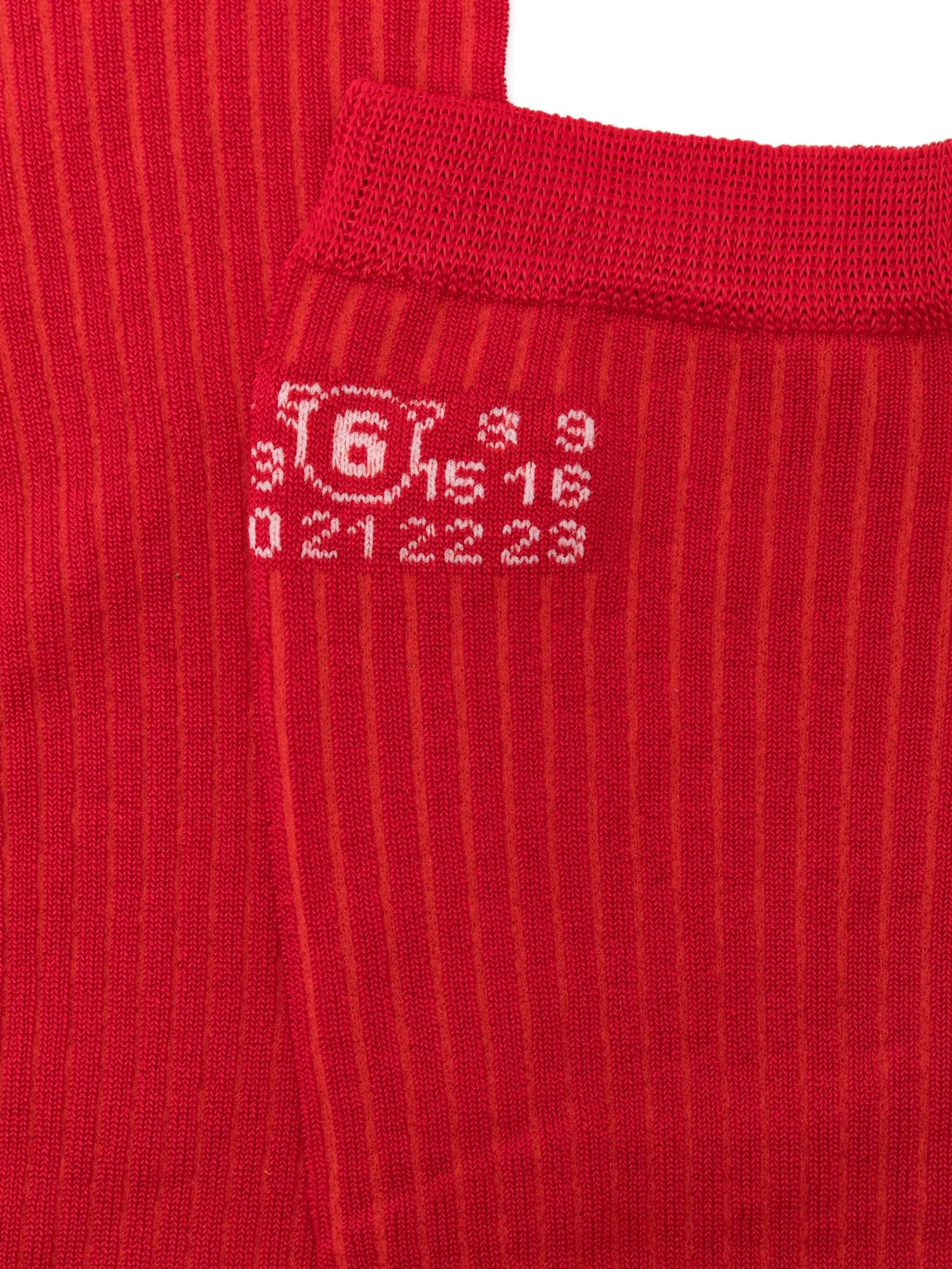 Calzini a coste con logo in rosso Mm6 maison margiela - donna 